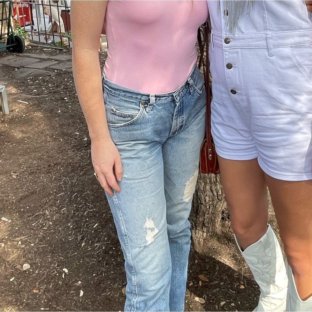 Worn from hard work Wrangler Grunge 30/30 Jeans Distressed Natural One of a kind - Picture 4 of 4
